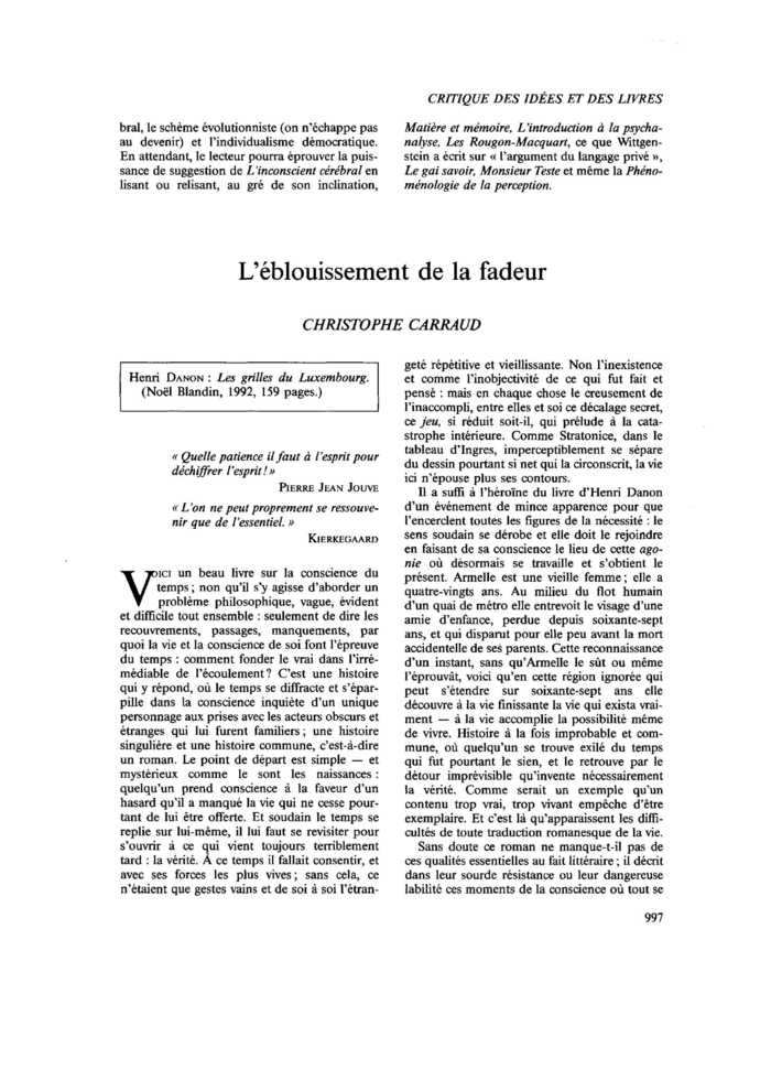 L’éblouissement de la fadeur
 – page 1