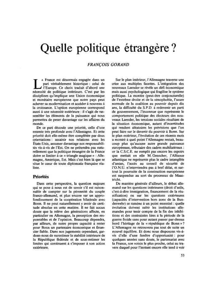 Quelle politique étrangère ?
 – page 1