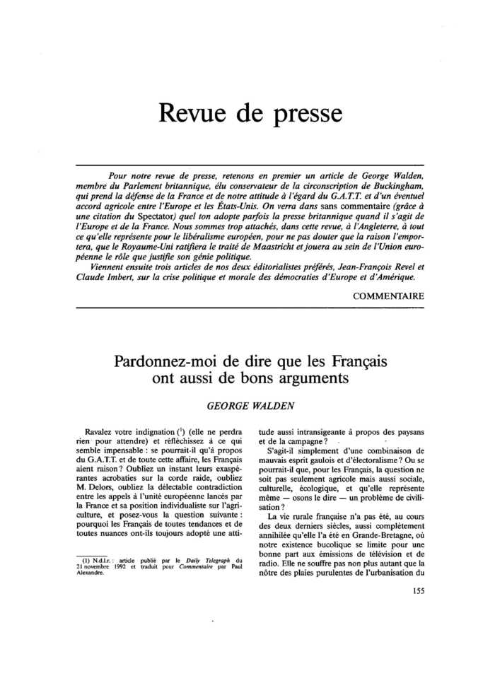 Revue de presse
 – page 1