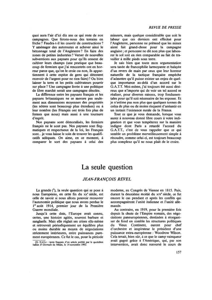 La seule question
 – page 1