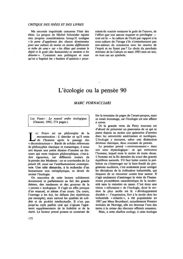 L’écologie ou la pensée 90
 – page 1