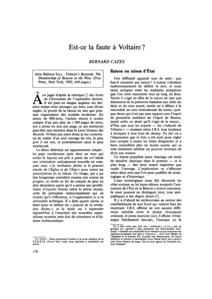 Est-ce la faute à Voltaire ?
 – page 1