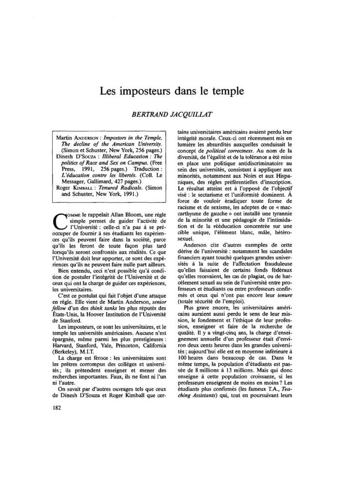 Les imposteurs dans le temple
 – page 1