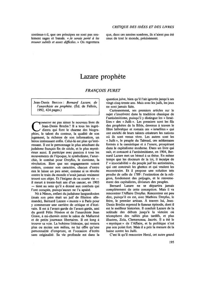 Lazare prophète
 – page 1