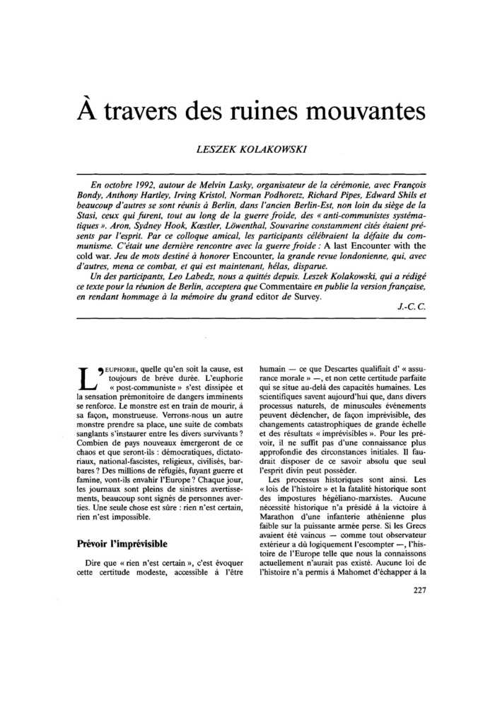 À travers des ruines mouvantes
 – page 1