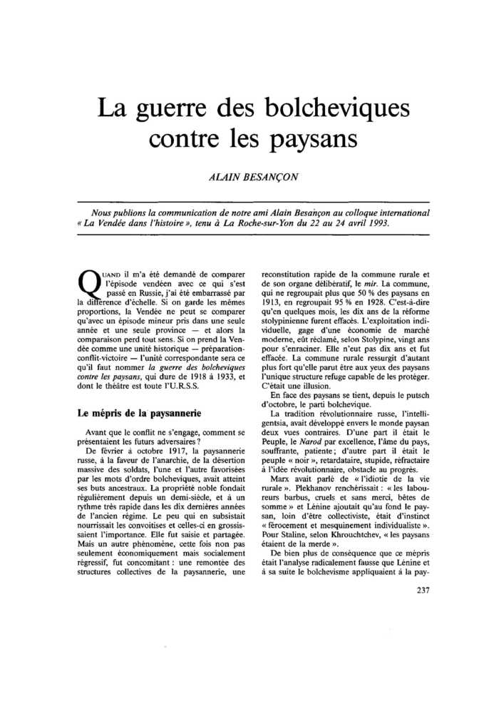 La guerre des bolcheviques contre les paysans
 – page 1