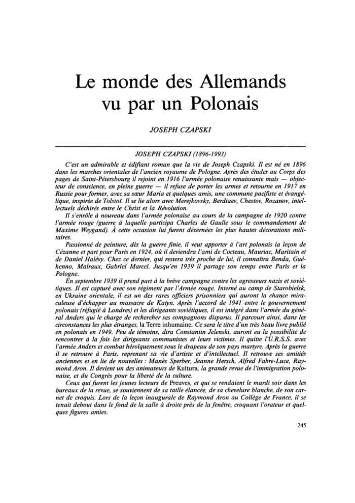 Le monde des Allemands vu par un Polonais
 – page 1