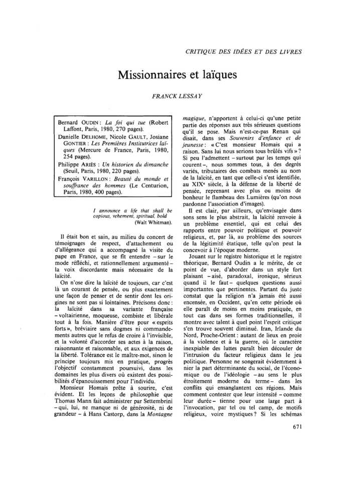 Missionnaires et laïques
 – page 1