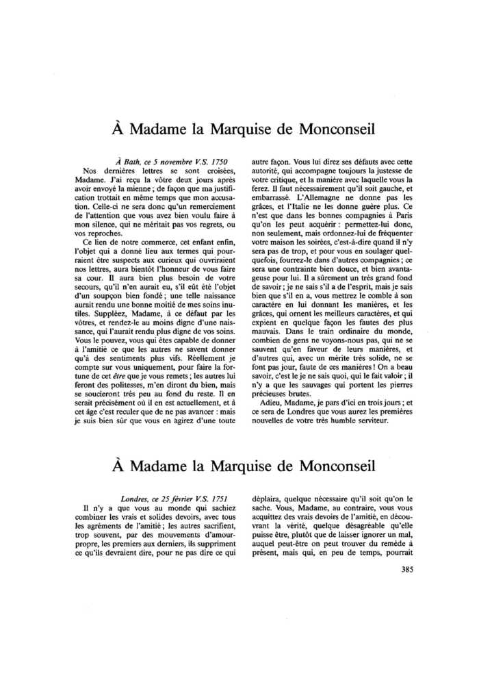 À Madame la Marquise de Monconseil
 – page 1