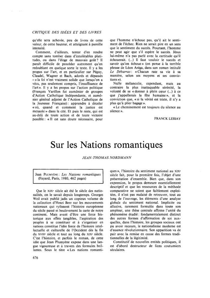 Sur les Nations romantiques
 – page 1