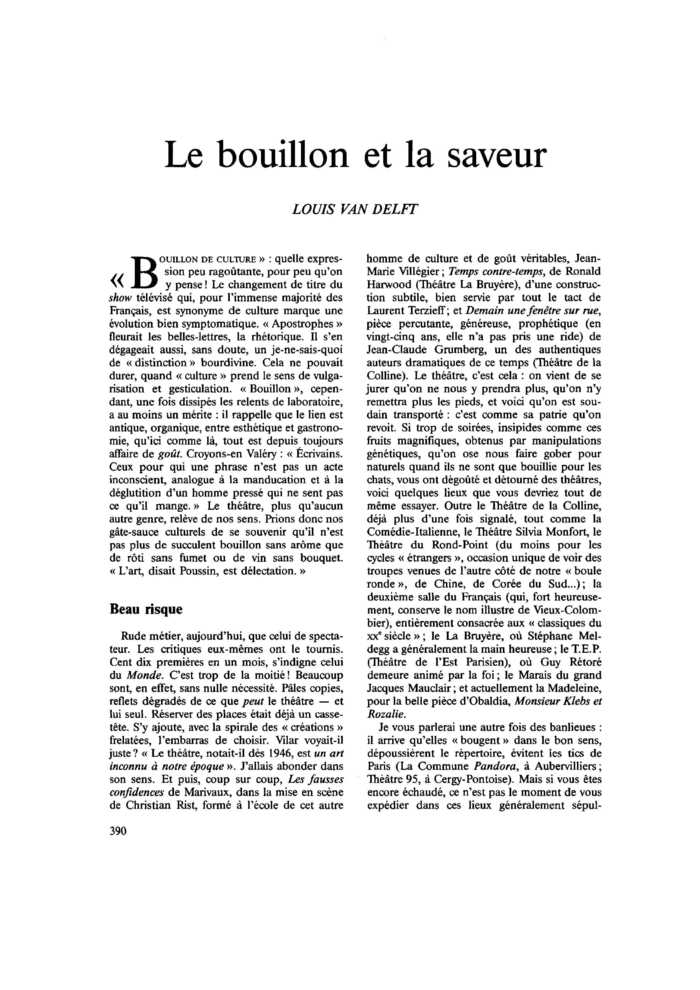 Le bouillon et la saveur
 – page 1