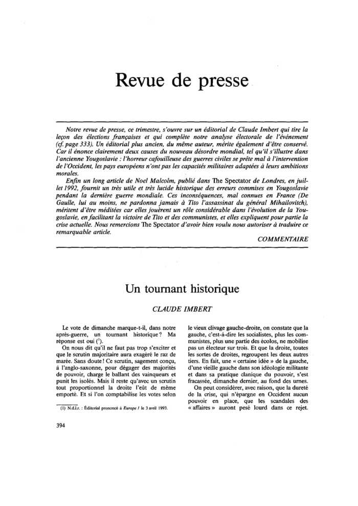 Revue de presse
 – page 1