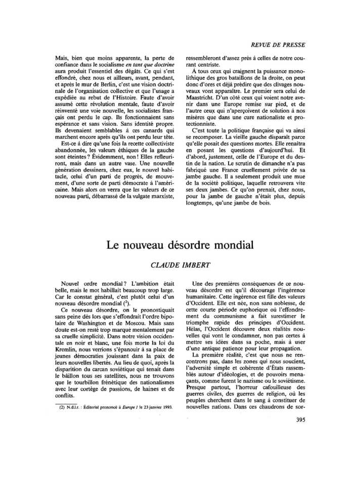 Le nouveau désordre mondial
 – page 1