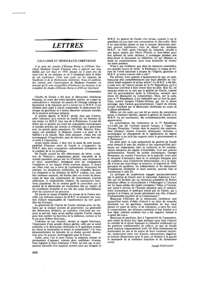 De Gaulle et la Démocratie chrétienne
 – page 1
