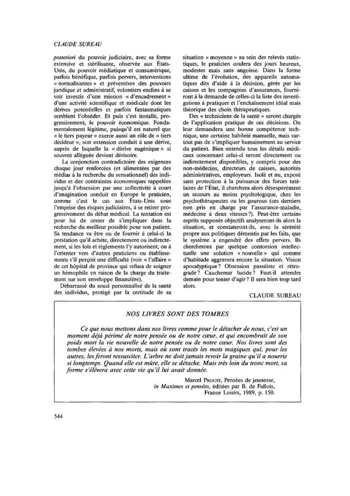 NOS LIVRES SONT DES TOMBES
 – page 1