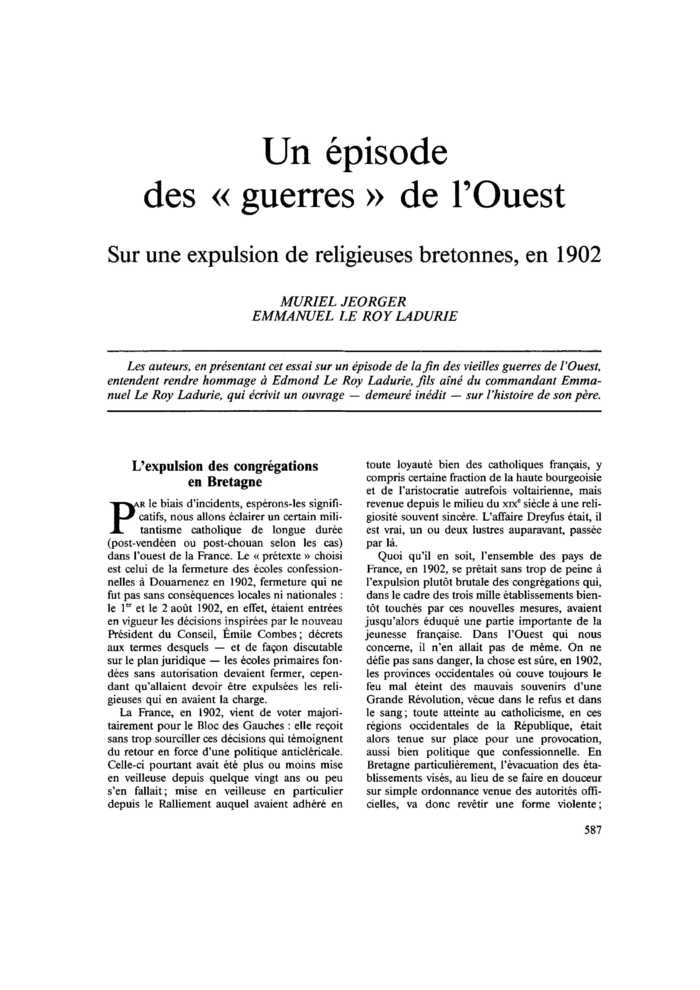 Un épisode des « guerres » de l’Ouest
 – page 1