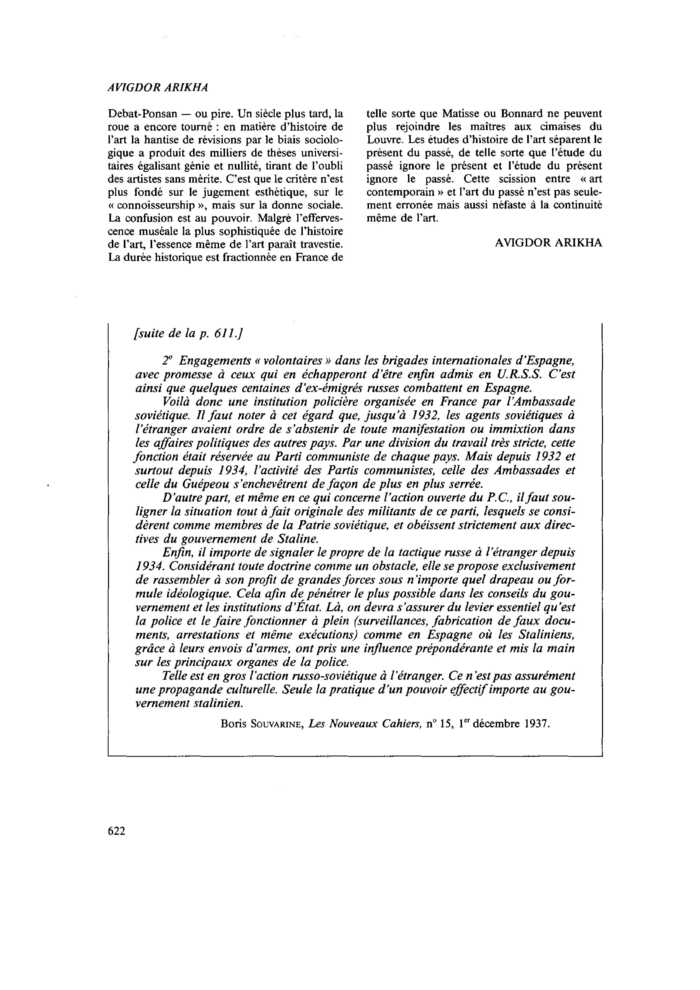 L’ESPIONNAGE SOVIÉTIQUE EN FRANCE À PARTIR DE 1932 (suite)
 – page 1