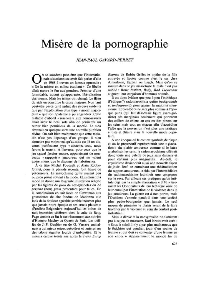 Misère de la pornographie
 – page 1