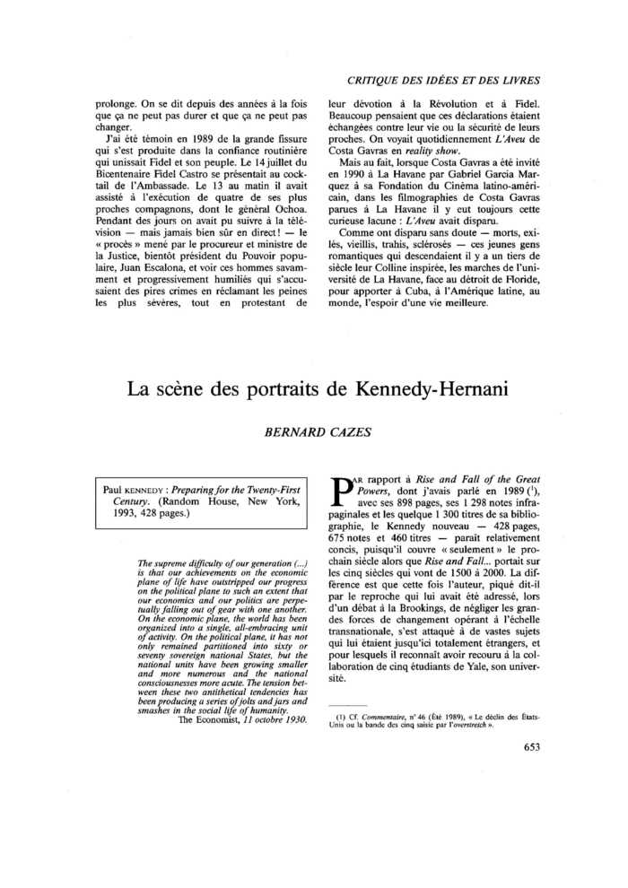 La scène des portraits de Kennedy-Hernani
 – page 1