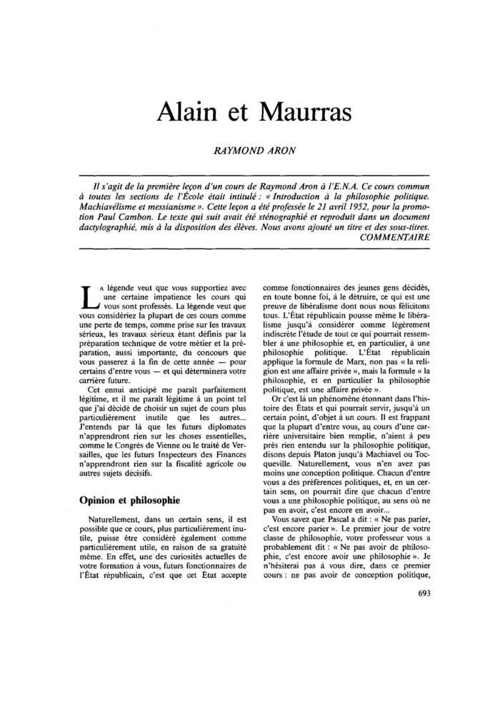 Alain et Maurras
 – page 1