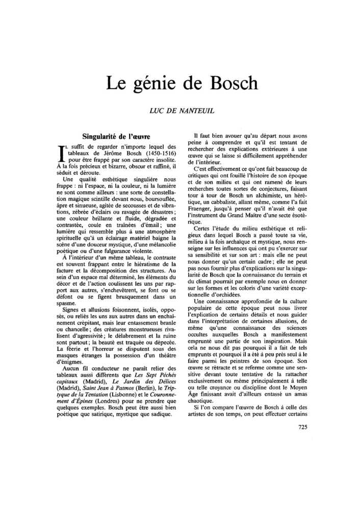 Le génie de Bosch
 – page 1
