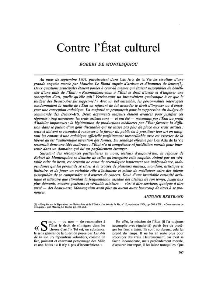 Contre l’État culturel
 – page 1