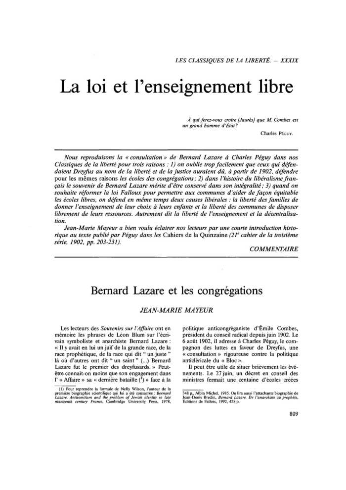 La loi et l’enseignement libre
 – page 1