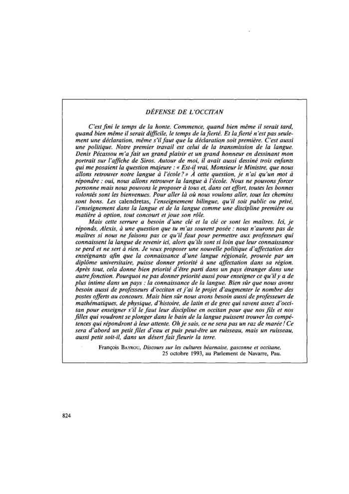 DÉFENSE DE L’OCCITAN
 – page 1