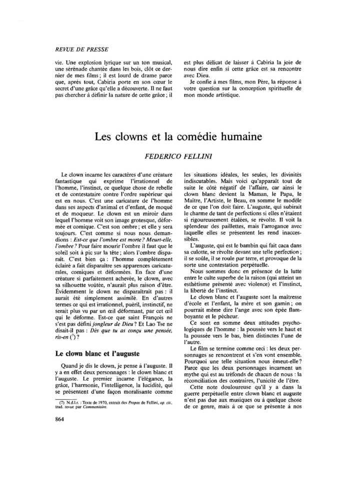 Les clowns et la comédie humaine
 – page 1