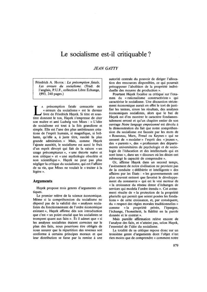 Le socialisme est-il critiquable ?
 – page 1