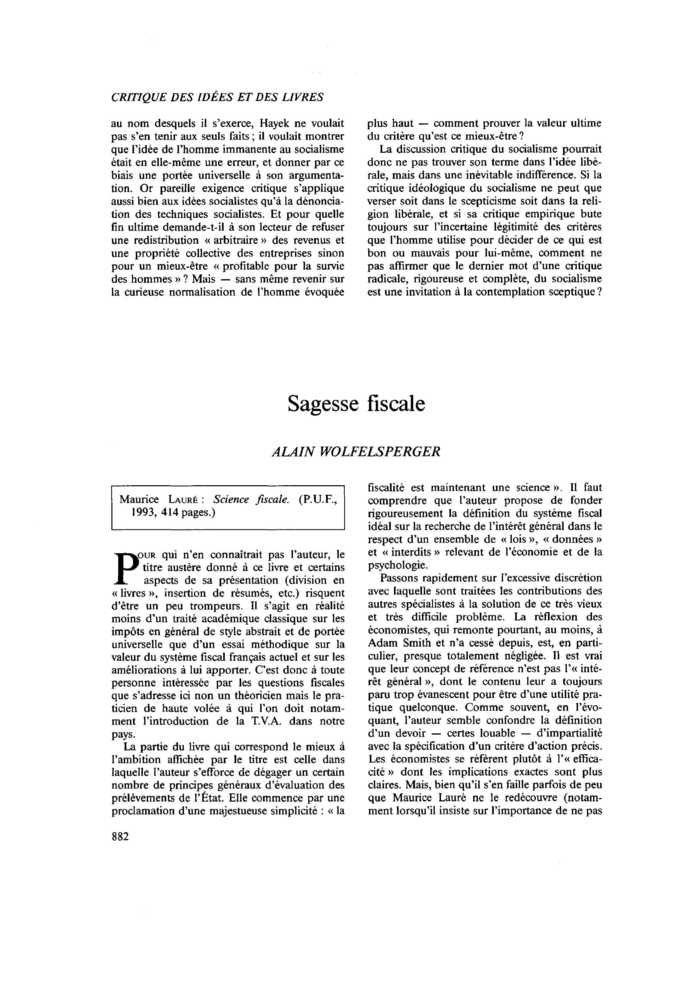 Sagesse fiscale
 – page 1