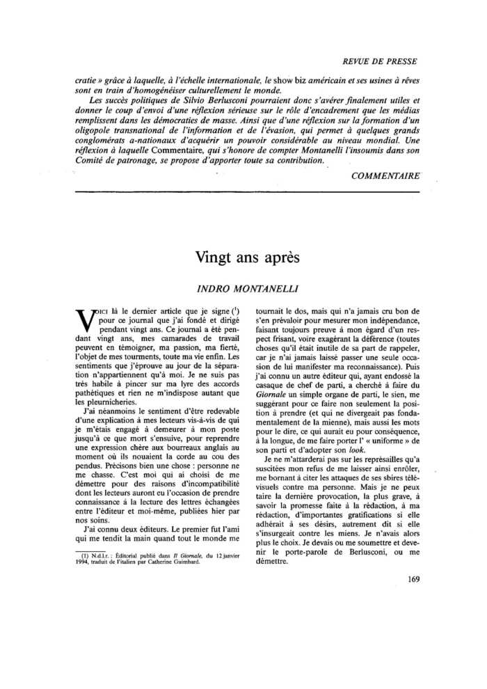 Vingt ans après
 – page 1