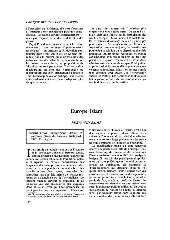 Europe-Islam
 – page 1