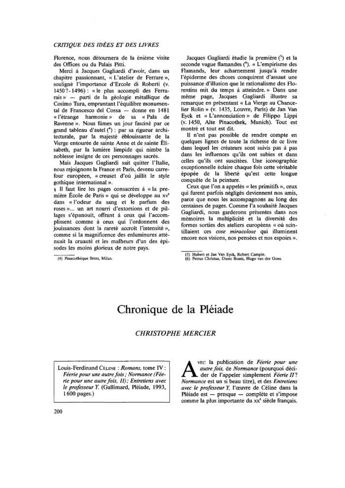 Chronique de la Pléiade
 – page 1