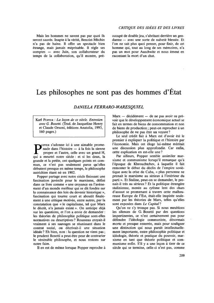 Les philosophes ne sont pas des hommes d’État
 – page 1