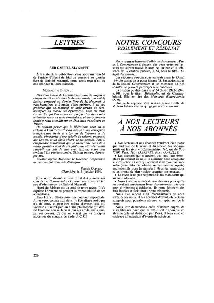 SUR GABRIEL MATZNEFF
 – page 1