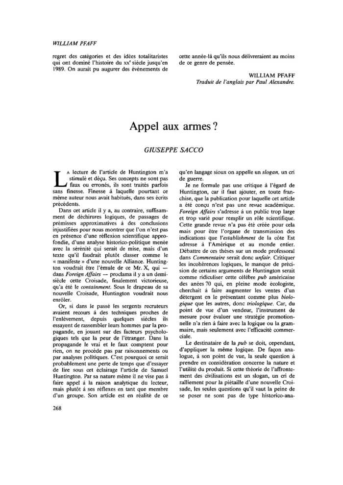 Appel aux armes ?
 – page 1