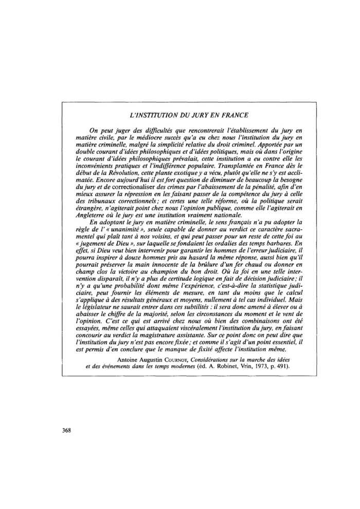 L’INSTITUTION DU JURY EN FRANCE
 – page 1