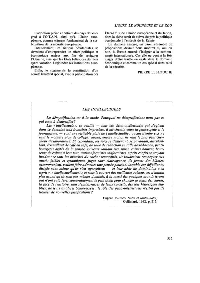 LES INTELLECTUELS
 – page 1