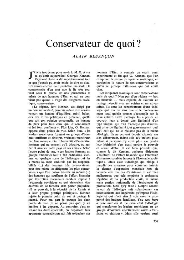 Conservateur de quoi ?
 – page 1