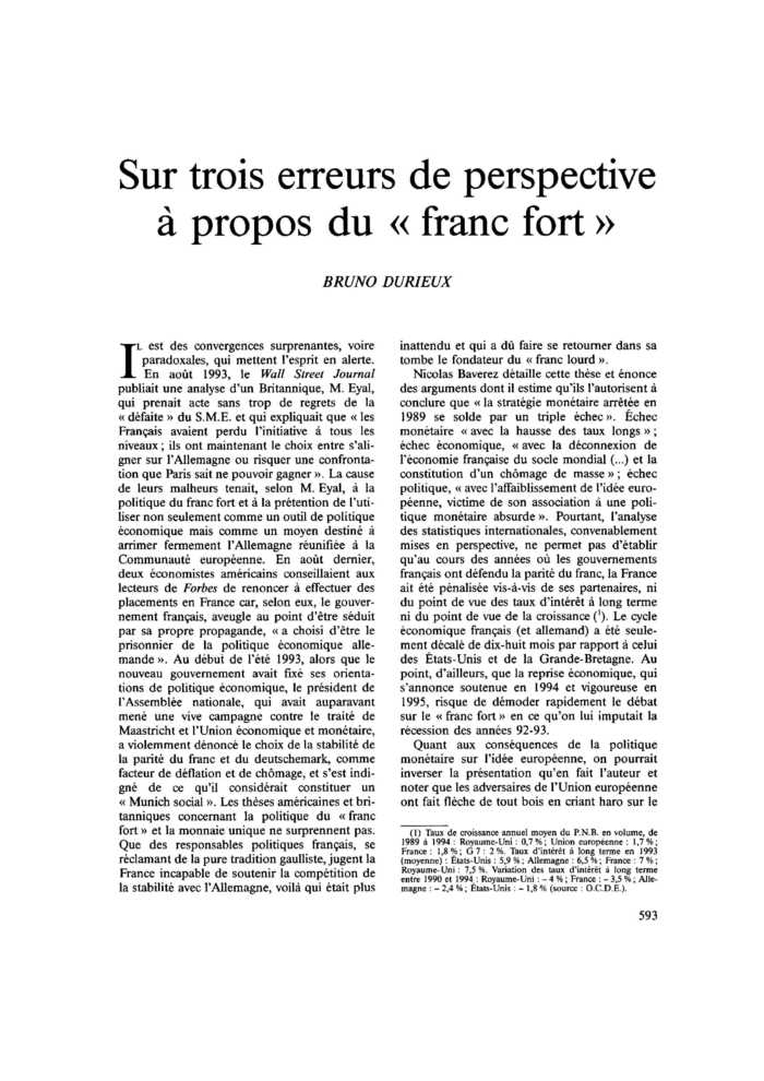 Sur trois erreurs de perspective à propos du « franc fort »
 – page 1