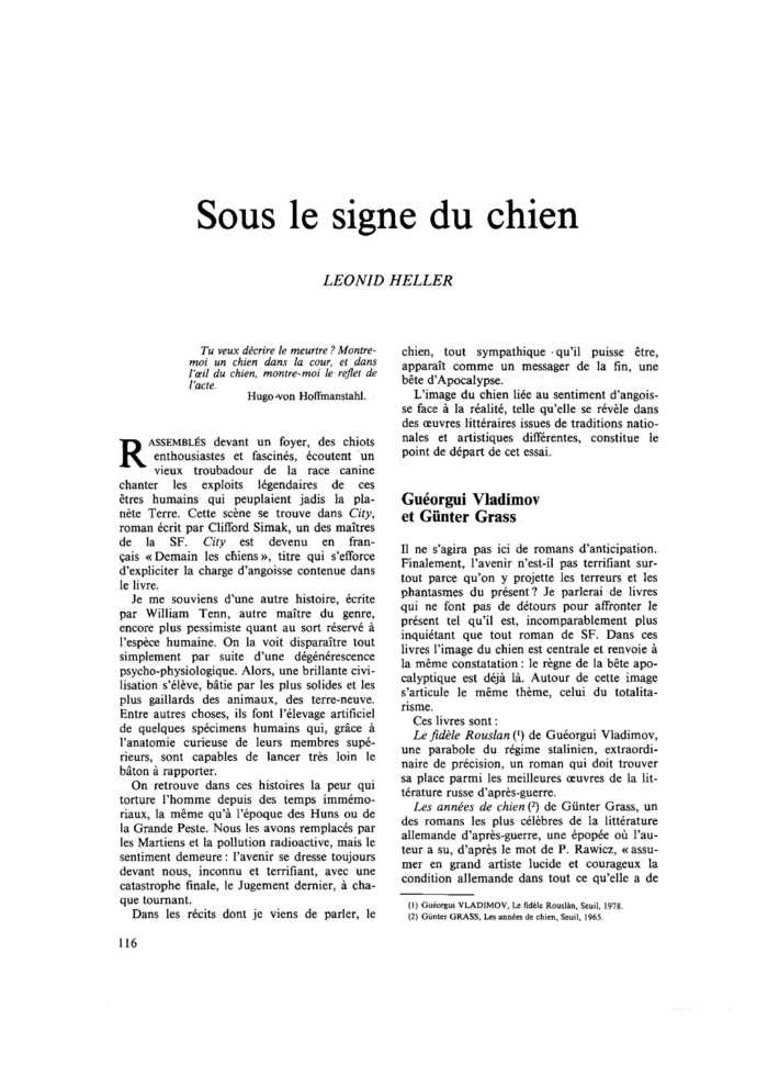 Sous le signe du chien
 – page 1