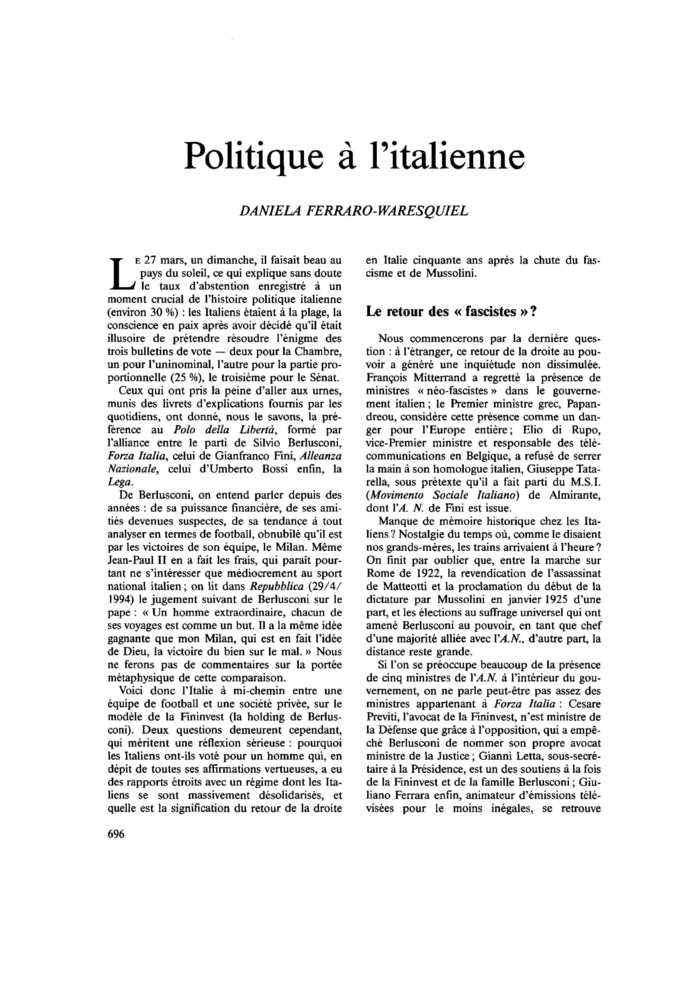 Politique à l’italienne
 – page 1