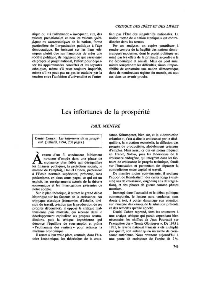 Les infortunes de la prospérité
 – page 1