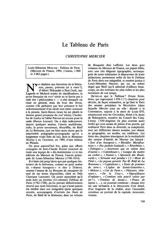 Le Tableau de Paris
 – page 1