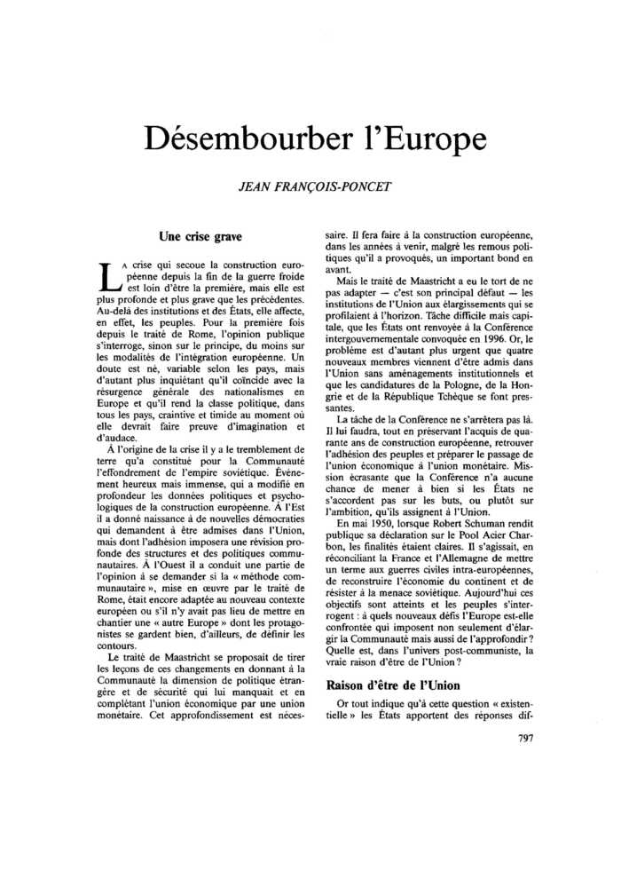 Désembourber l’Europe
 – page 1