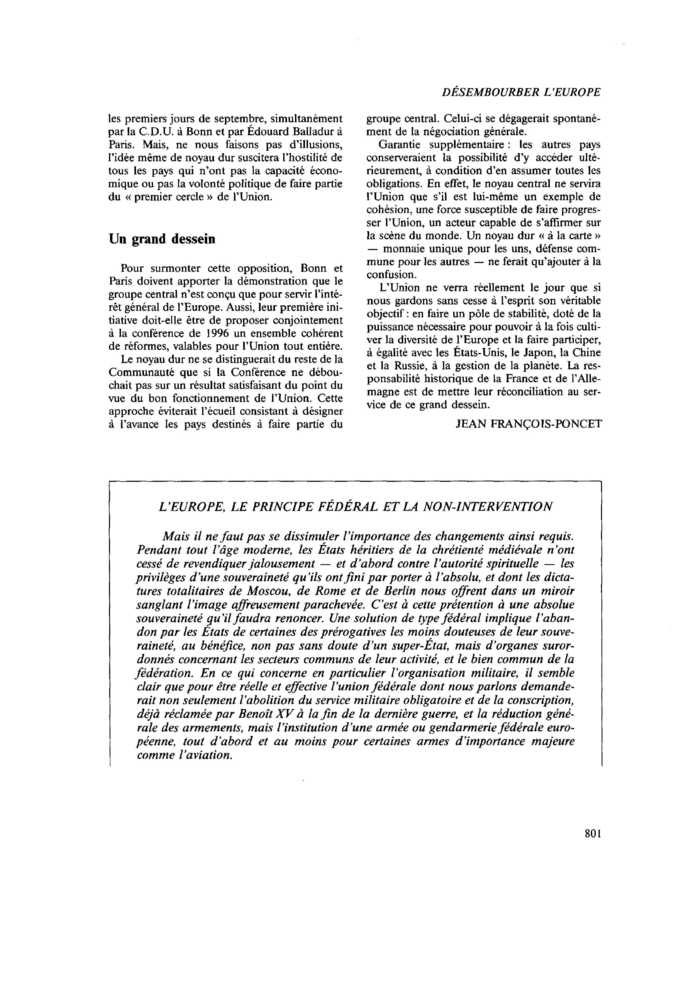 L’EUROPE, LE PRINCIPE FÉDÉRAL ET LA NON-INTERVENTION
 – page 1