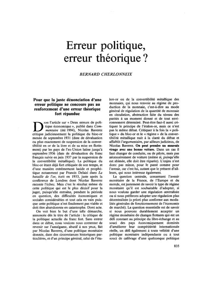 Erreur politique, erreur théorique ?
 – page 1