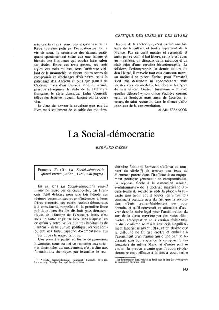 La Social-démocratie
 – page 1