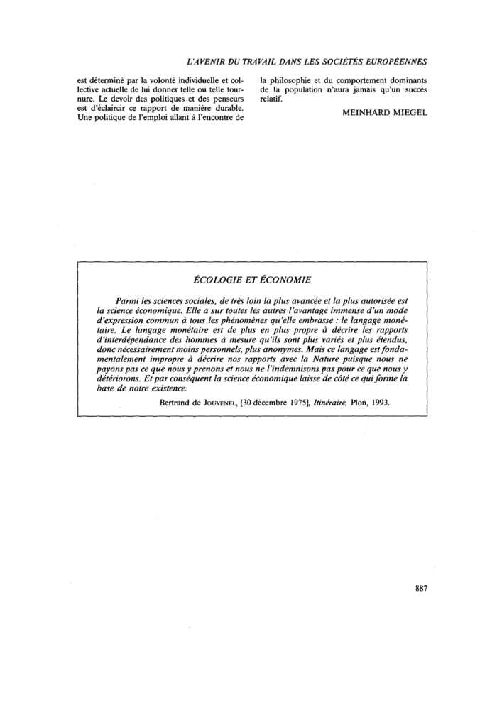 ÉCOLOGIE ET ÉCONOMIE
 – page 1